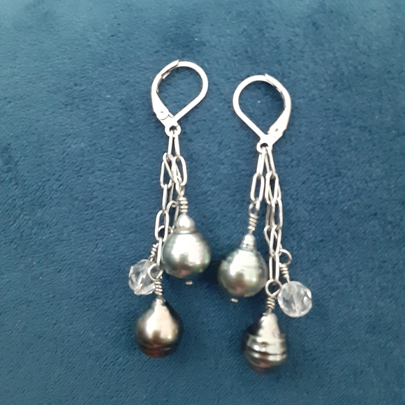 Tihation Pearl And Herkimer Diamond Quartz Stainless Steel.